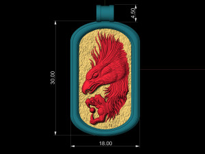 eagle with pearl pendant 3D Baskı Modeli