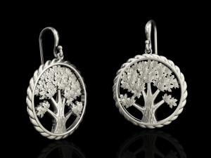 tree earrings 3Dプリントモデル