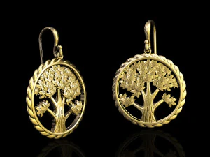 tree earrings 3D Print Model