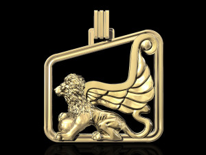 winged lion-sphinx pendant 3Dプリントモデル