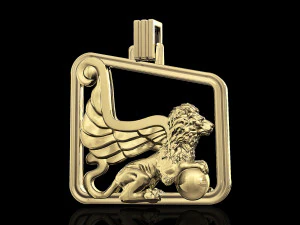 winged lion-sphinx pendant 3D Print Model
