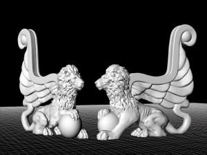 winged lion-sphinx pendant Modello di stampa 3D