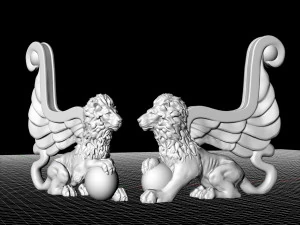 winged lion-sphinx pendant 3D Print Model