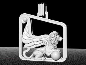 winged lion-sphinx pendant Modello di stampa 3D