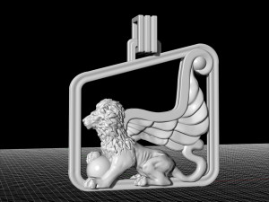 winged lion-sphinx pendant Modello di stampa 3D