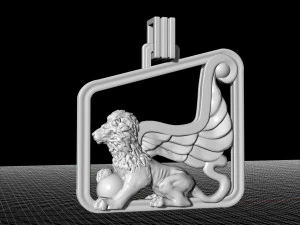 winged lion-sphinx pendant 3D Print Model