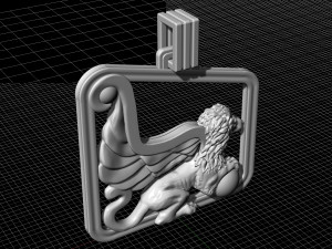 winged lion-sphinx pendant Modello di stampa 3D