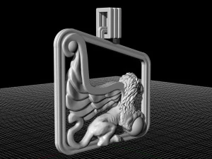 winged lion-sphinx pendant 3D Print Model