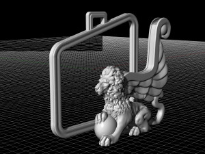 winged lion-sphinx pendant Modello di stampa 3D