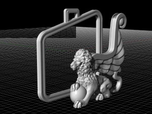 winged lion-sphinx pendant 3D Print Model