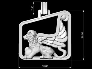 winged lion-sphinx pendant Modello di stampa 3D