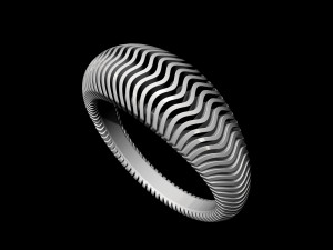 waves ring 3D-Druckmodell
