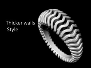 waves ring 3D-Druckmodell