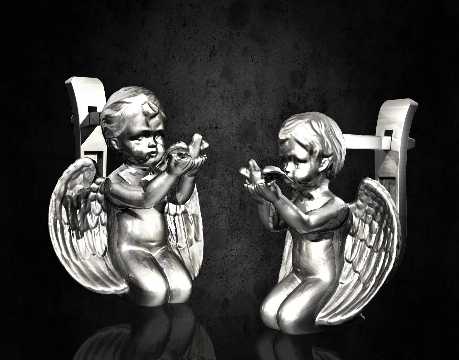 angel with bird earrings 3D Print Model .c4d .max .obj .3ds .fbx .stl .blend 