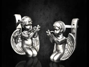 янгол з пташкою сережки 3D Принт Модель