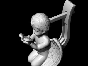 angel with bird earrings 3D Print Model