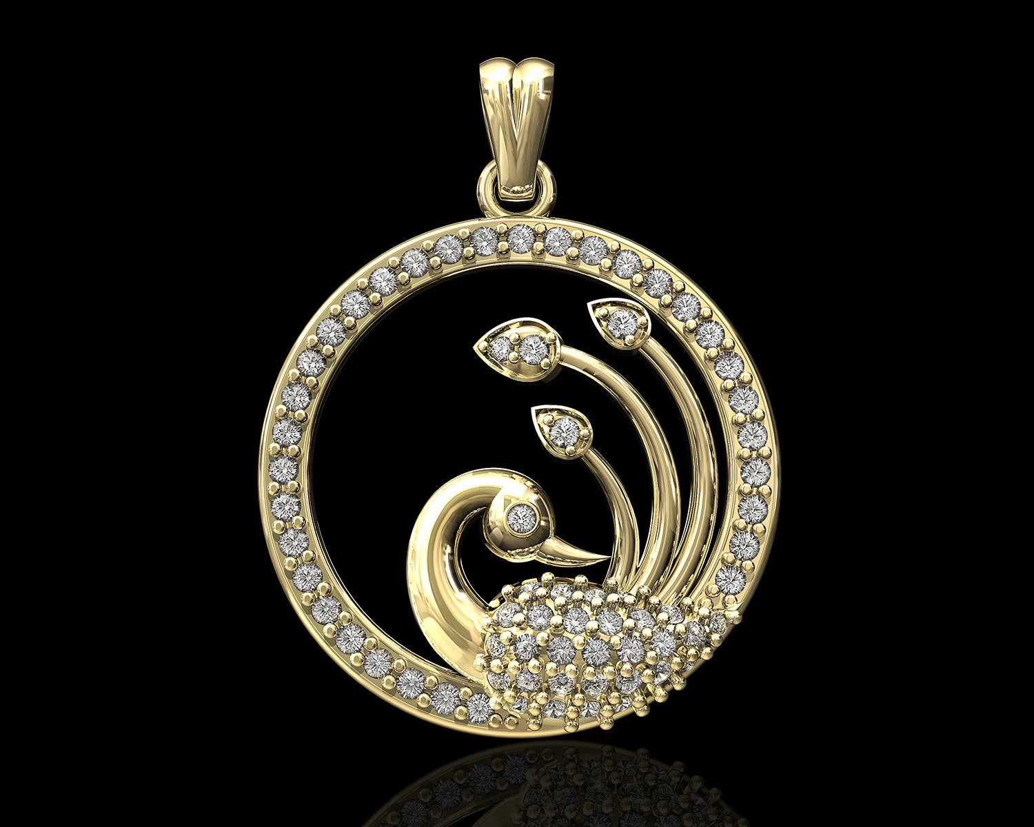peacock pendant 3D Print Model .c4d .max .obj .3ds .fbx .stl .blend 