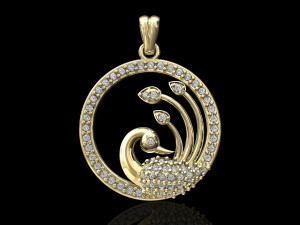 peacock pendant 3Dプリントモデル