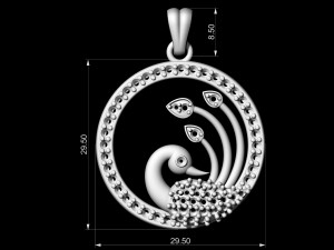peacock pendant 3D Принт Модель