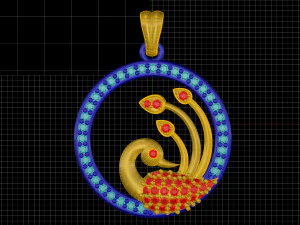 peacock pendant 3D Print Model