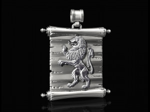 lion-heraldic-with parchment Model do druku 3D