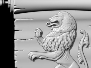 lion-heraldic-with parchment Model do druku 3D