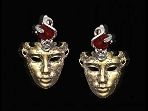 сережки венеціанська маска 3D Принт Модель