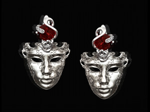 venetian mask earrings 3D प्रिंट मॉडल