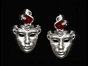 venetian mask earrings 3D Print Model