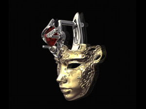 venetian mask earrings 3D प्रिंट मॉडल