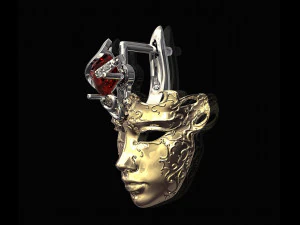 venetian mask earrings 3D Print Model