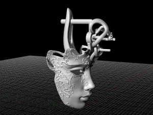 venetian mask earrings 3D Print Model