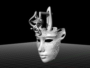 venetian mask earrings 3D प्रिंट मॉडल