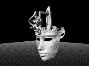 venetian mask earrings 3D Print Model