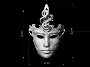 venetian mask earrings 3D प्रिंट मॉडल