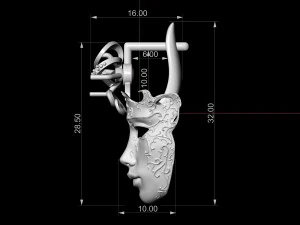 venetian mask earrings 3D Print Model