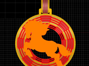 war horse pendant 3D Print Model