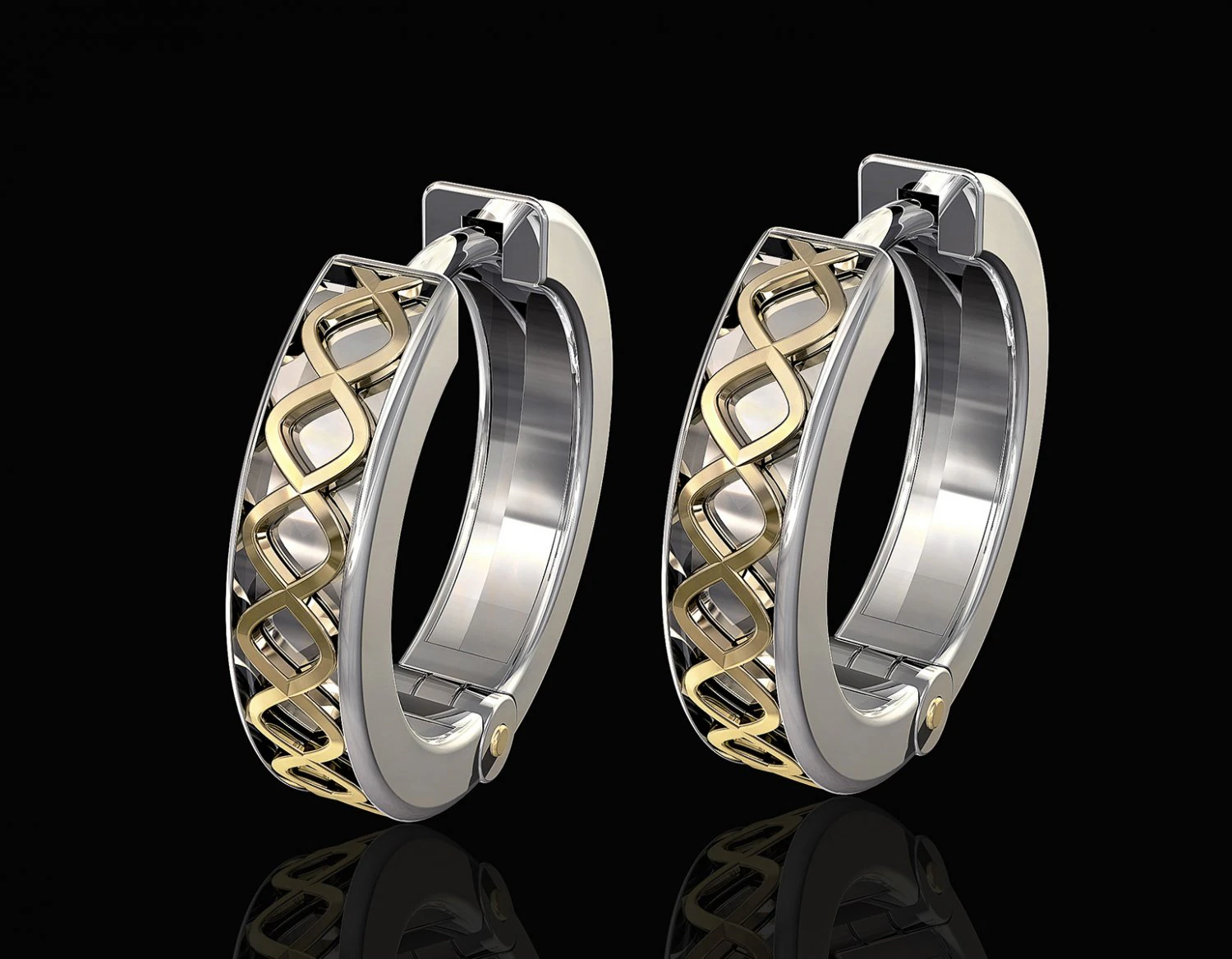 spiral hoop earrings 3D Print Model .c4d .max .obj .3ds .fbx .stl .blend