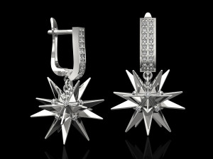 christmas star earrings Modelo de impresión 3D