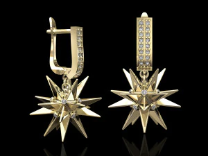 christmas star earrings 3D Print Model