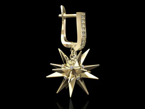christmas star earrings 3D Print Model