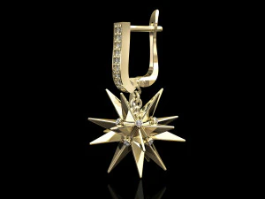 christmas star earrings 3D Print Model
