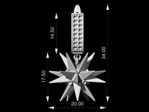 christmas star earrings 3D Print Model
