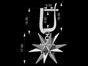 christmas star earrings 3D Print Model