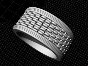 textured band ring 3D 打印模型
