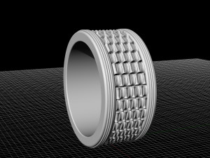 textured band ring 3D 打印模型