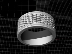 textured band ring 3D 打印模型