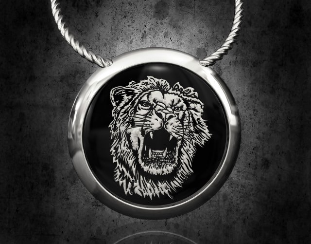 lion pendant for men 3D-printmodel .c4d .max .obj .3ds .fbx .stl .blend 