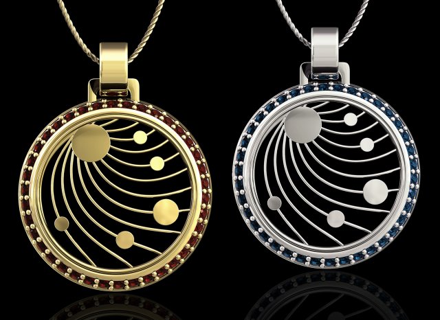 galaxy pendant 3D 프린트 모델 .c4d .max .obj .3ds .fbx .stl .blend 