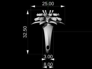 flower ring with gemstones 3D 打印模型